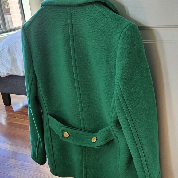 J. Crew Stadium Cloth Nello Gori wool peacoat, bright green, size 10 - Picture 5 of 7